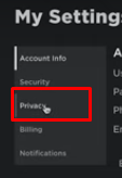 Settings -> Privacy tab.